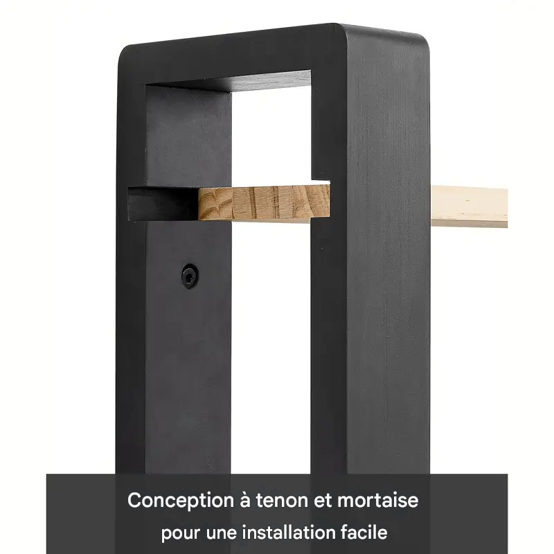 Étagères Flottantes à 3 Niveaux en Bois de Pin – Image 6